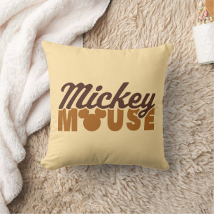 Mickey Mouse Icon Name Typography Throw Pillow