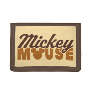 Mickey Mouse Icon Name Typography Tri-fold Wallet