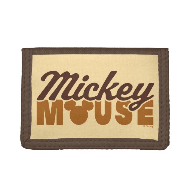 Mickey Mouse Icon Name Typography Trifold Wallet (Front)