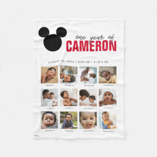 Mickey Mouse Icon | One Year of - 12 Months Fleece Blanket