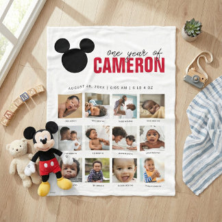 Mickey Mouse Icon | One Year of - 12 Months Fleece Blanket
