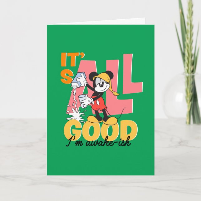 Mickey Mouse I'm Awake-ish Card (Front)