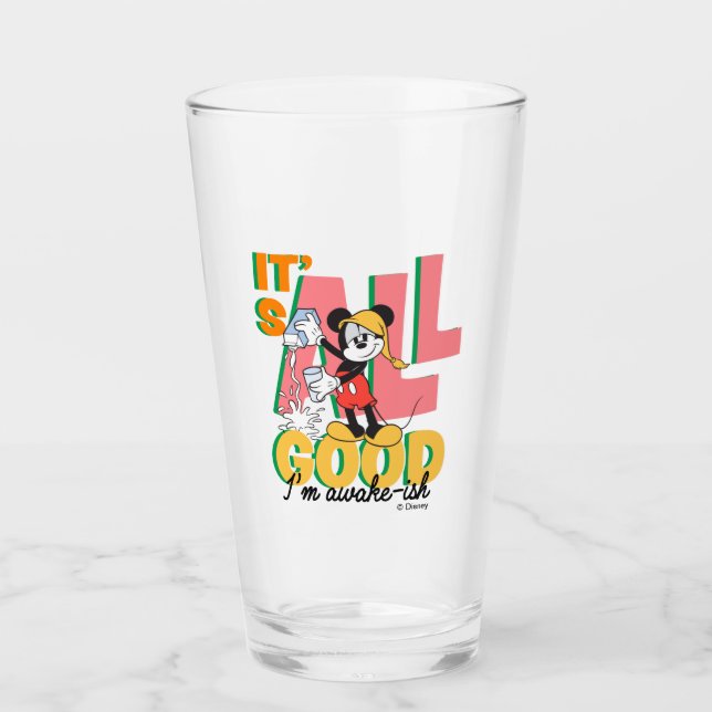 Mickey Mouse I'm Awake-ish Glass (Front)