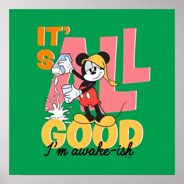 Mickey Mouse I'm Awake-ish Poster (Front)