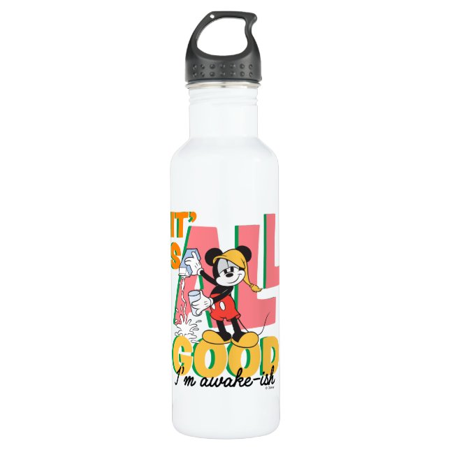 Mickey Mouse I'm Awake-ish Stainless Steel Water Bottle (Front)
