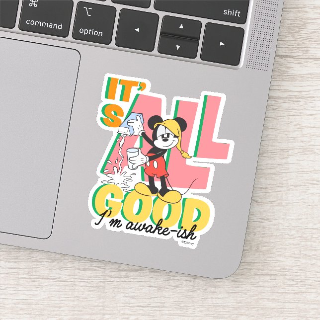 Mickey Mouse I'm Awake-ish Sticker (Detail)