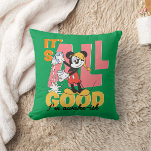 Mickey Mouse I'm Awake-ish Throw Pillow
