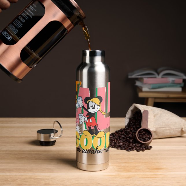 Mickey Mouse I'm Awake-ish Water Bottle (Coffee)