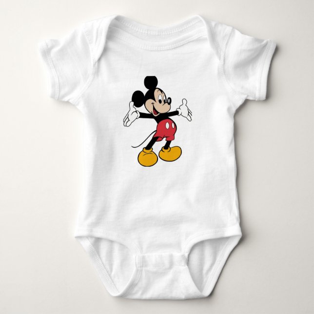 Mickey Mouse image one piece Baby Bodysuit (Front)