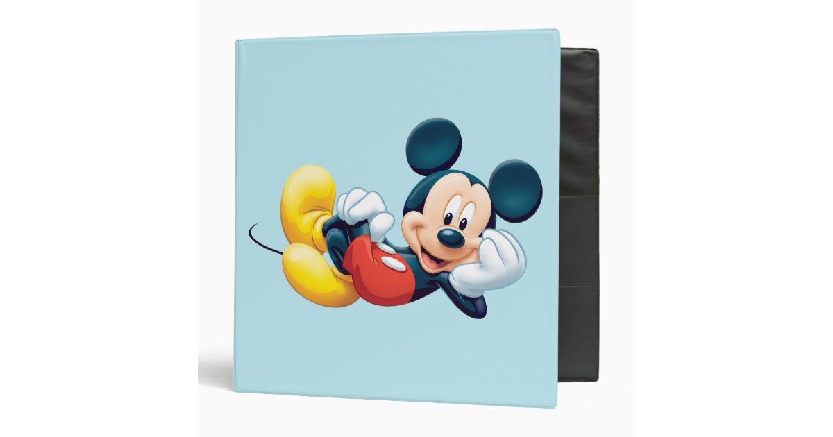 Mickey Mouse Laying Down 3 Ring Binder | Zazzle