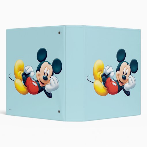 Mickey Mouse Laying Down 3 Ring Binder | Zazzle