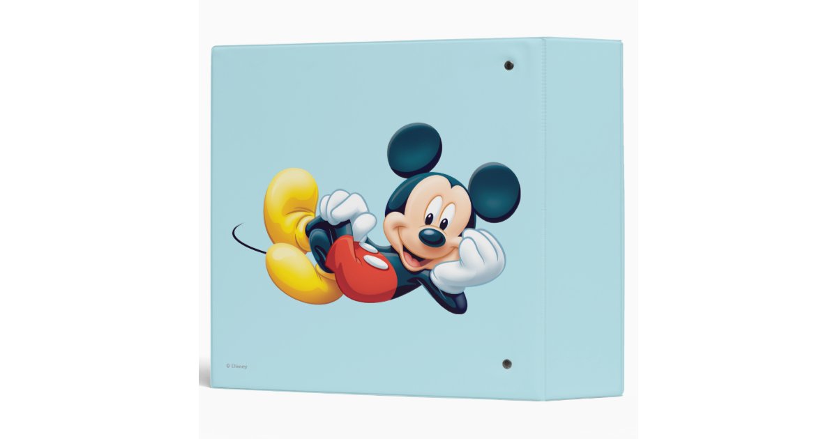 Mickey Mouse Laying Down Binder | Zazzle