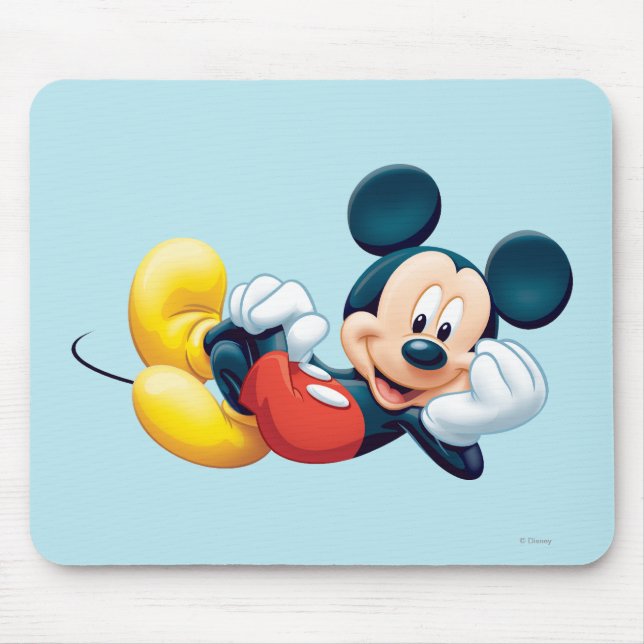 Mickey Mouse Laying Down Mouse Pad (Front)