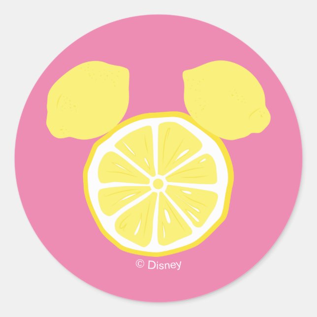 Mickey Mouse Lemon Icon Classic Round Sticker (Front)