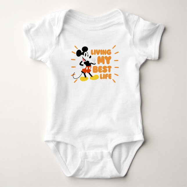 Mickey Mouse | Living My Best Life Baby Bodysuit (Front)
