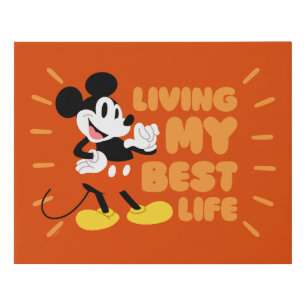 Mickey Mouse   Living My Best Life Faux Canvas Print