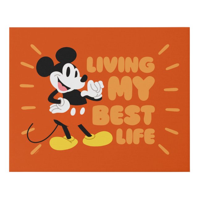 Mickey Mouse | Living My Best Life Faux Canvas Print (Front)
