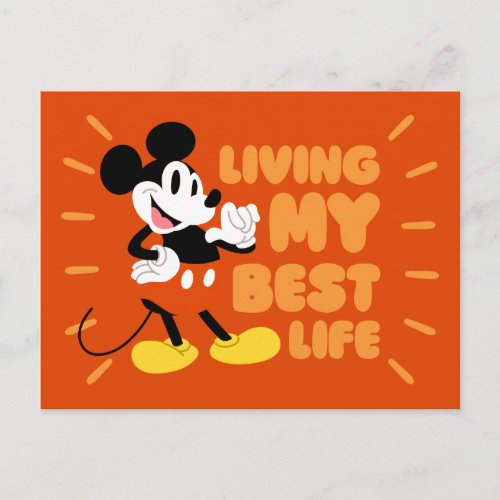 Mickey Mouse  Living My Best Life Postcard