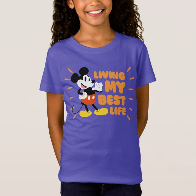 Mickey Mouse | Living My Best Life T-Shirt (Front)