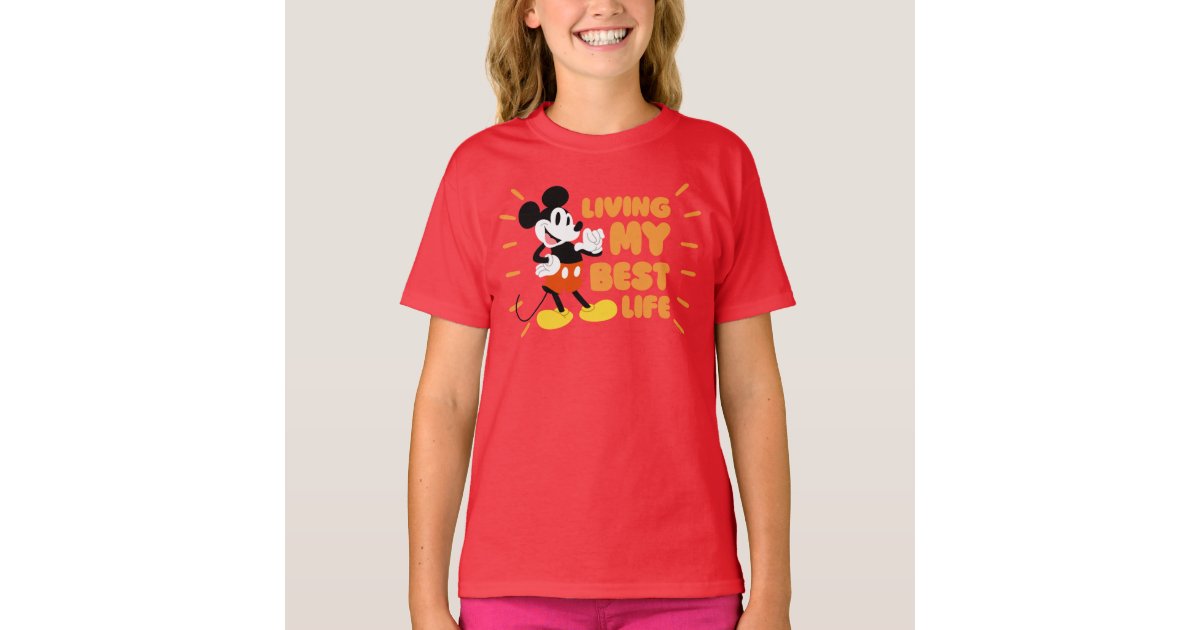 Lilo & Stitch Girl's Good Vibes Happy Stitch T-Shirt Red