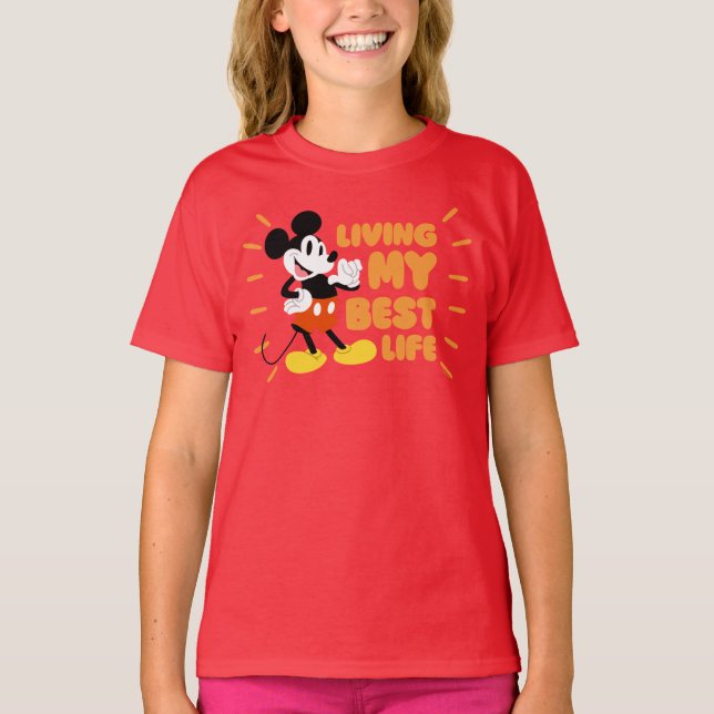 Mickey Mouse | Living My Best Life T-Shirt (Front)