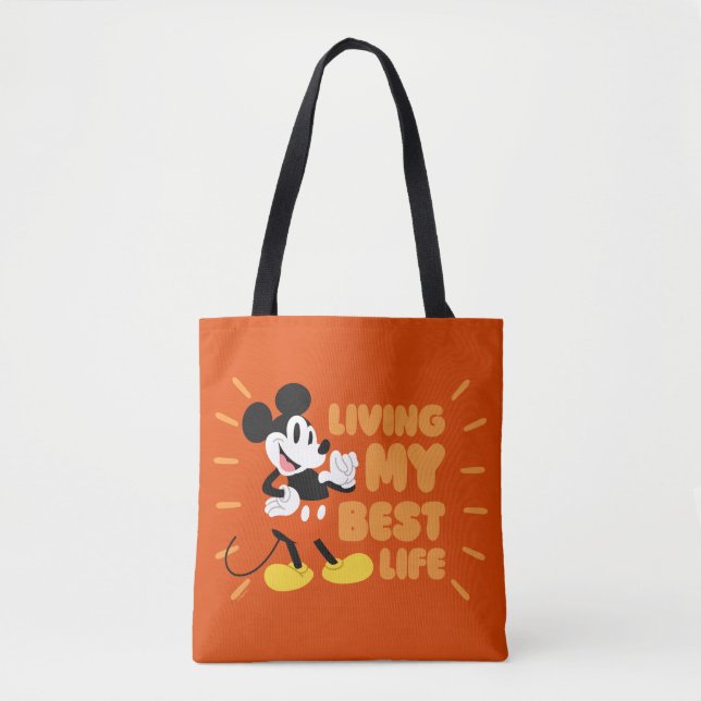 Mickey Mouse | Living My Best Life Tote Bag (Front)