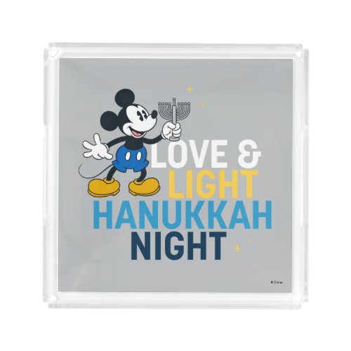 Mickey Mouse  Love  Light Hanukkah Night Acrylic Tray