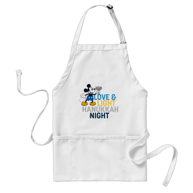 Mickey Mouse | Love & Light Hanukkah Night Adult Apron (Front)