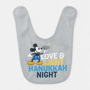 Mickey Mouse   Love & Light Hanukkah Night Baby Bib