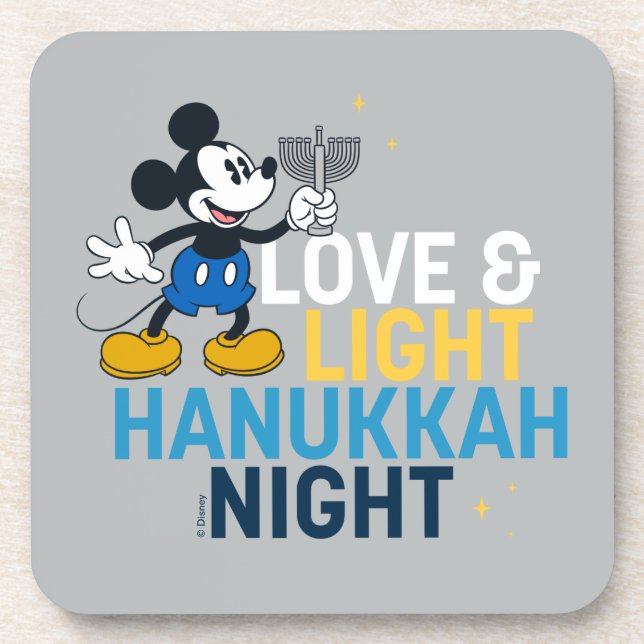 Mickey Mouse | Love & Light Hanukkah Night Beverage Coaster (Front)