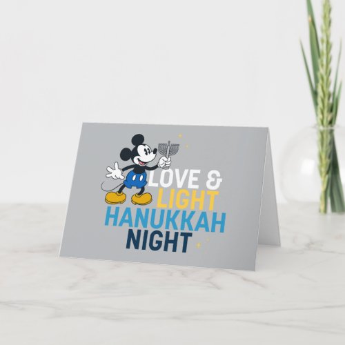 Mickey Mouse  Love  Light Hanukkah Night Card