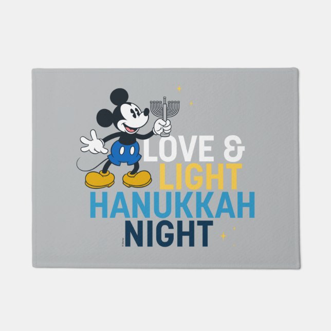Mickey Mouse | Love & Light Hanukkah Night Doormat (Front)
