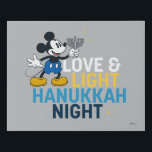 Mickey Mouse | Love & Light Hanukkah Night Faux Canvas Print<br><div class="desc">Check out this Hanukkah graphic featuring Mickey Mouse and the saying,  "Love & Light Hanukkah Night."</div>