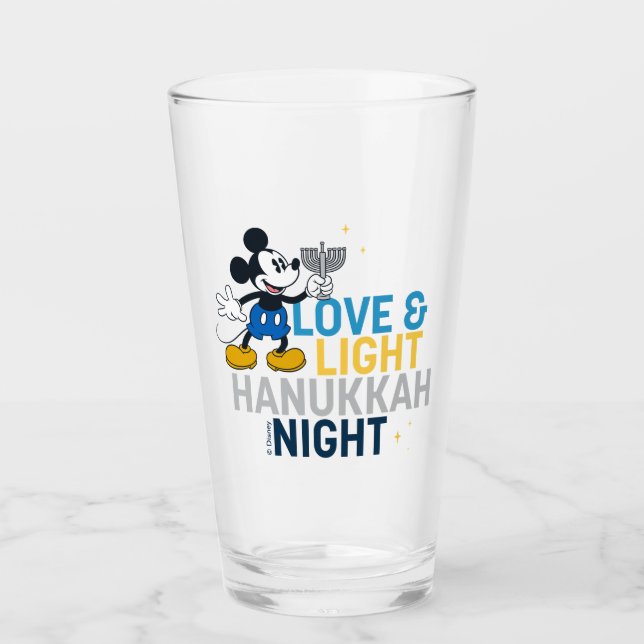 Mickey Mouse | Love & Light Hanukkah Night Glass (Front)