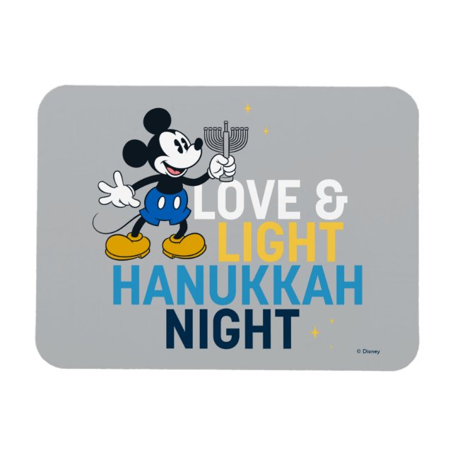Mickey Mouse | Love & Light Hanukkah Night Magnet (Horizontal)