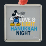 Mickey Mouse | Love & Light Hanukkah Night Metal Ornament<br><div class="desc">Check out this Hanukkah graphic featuring Mickey Mouse and the saying,  "Love & Light Hanukkah Night."</div>
