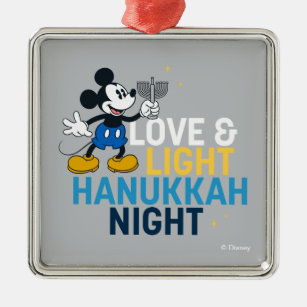 Mickey Mouse   Love & Light Hanukkah Night Metal Ornament