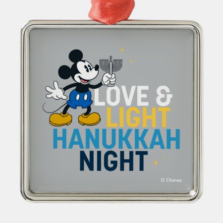 Mickey Mouse | Love & Light Hanukkah Night Metal Ornament