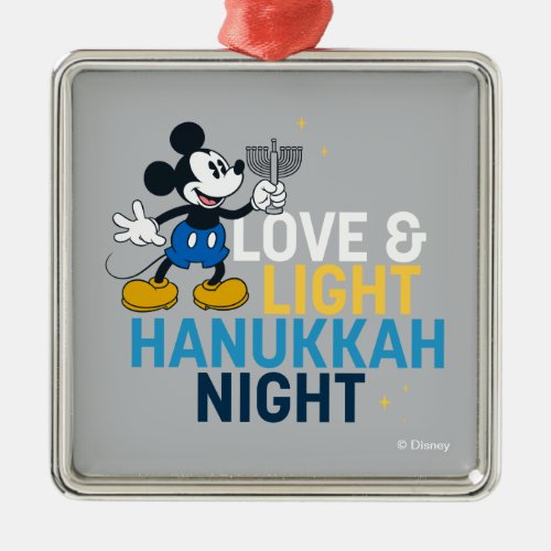 Mickey Mouse  Love  Light Hanukkah Night Metal Ornament