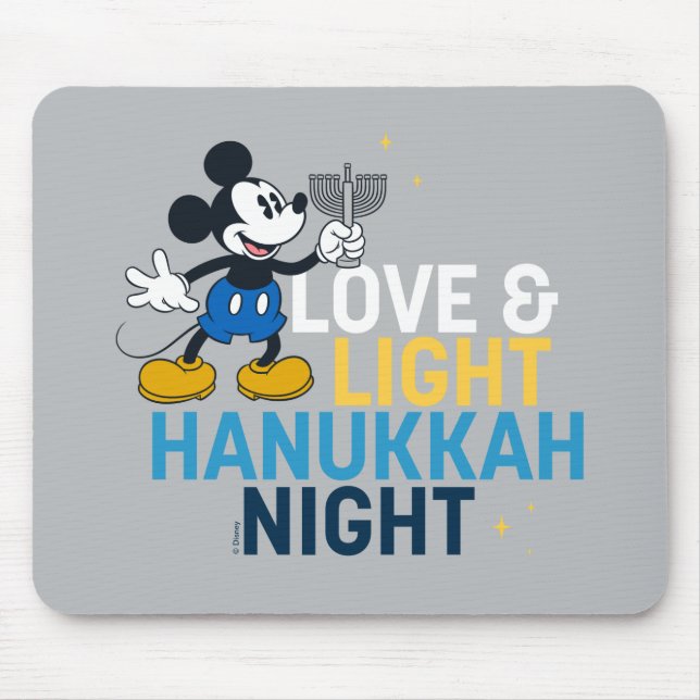 Mickey Mouse | Love & Light Hanukkah Night Mouse Pad (Front)