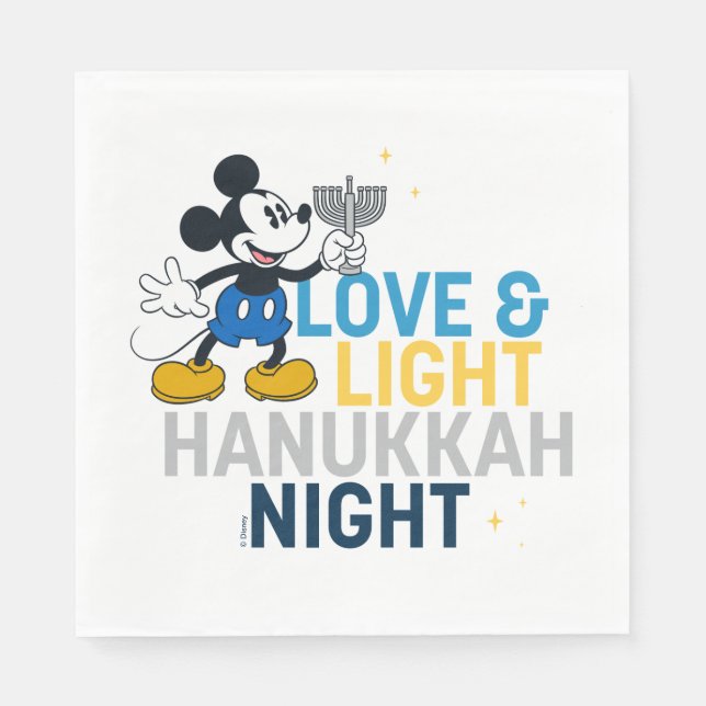 Mickey Mouse | Love & Light Hanukkah Night Napkins (Front)