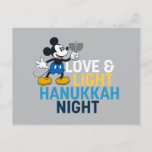 Mickey Mouse | Love & Light Hanukkah Night Postcard<br><div class="desc">Check out this Hanukkah graphic featuring Mickey Mouse and the saying,  "Love & Light Hanukkah Night."</div>