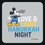 Mickey Mouse | Love & Light Hanukkah Night Square Sticker<br><div class="desc">Check out this Hanukkah graphic featuring Mickey Mouse and the saying,  "Love & Light Hanukkah Night."</div>