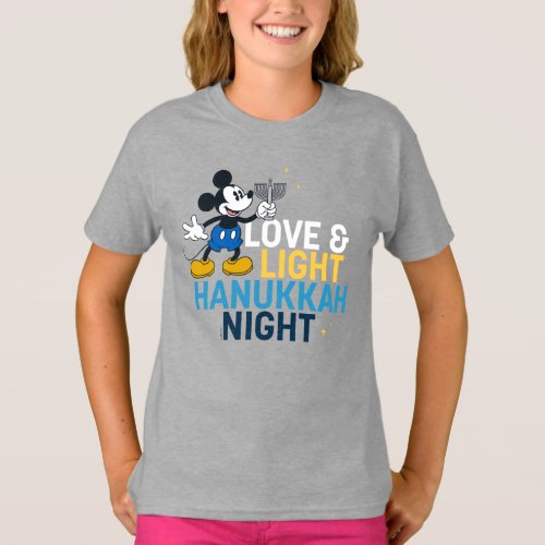 Mickey Mouse  Love  Light Hanukkah Night T_Shirt