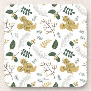 Mickey Mouse   Love, Peace & Joy Pattern Beverage Coaster