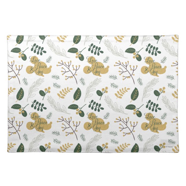 Mickey Mouse | Love, Peace & Joy Pattern Cloth Placemat (Front)