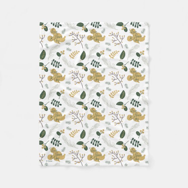 Mickey Mouse | Love, Peace & Joy Pattern Fleece Blanket (Front)