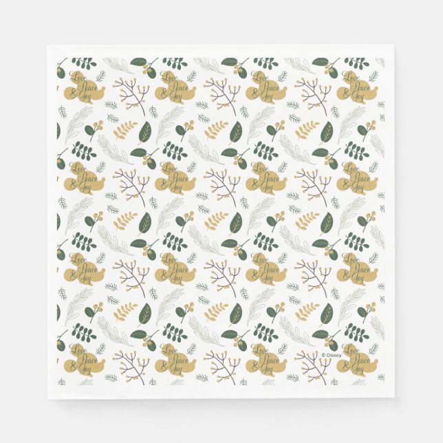 Mickey Mouse | Love, Peace & Joy Pattern Napkins (Front)