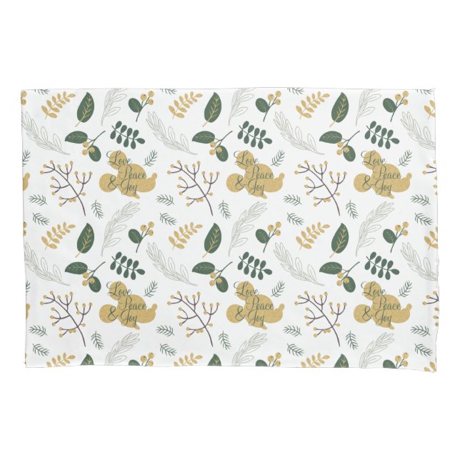 Mickey Mouse | Love, Peace & Joy Pattern Pillow Case (Front)