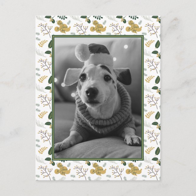 Mickey Mouse | Love, Peace & Joy Pattern Postcard (Front)